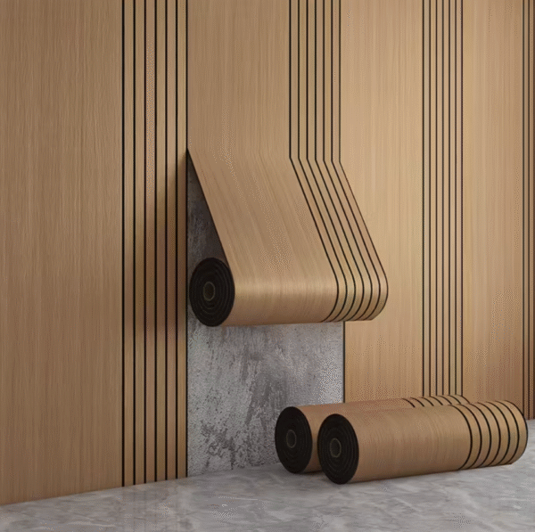 3D Khaki Wood Grain Wall Panel