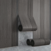 3D Black Wood Grain Wall Panel