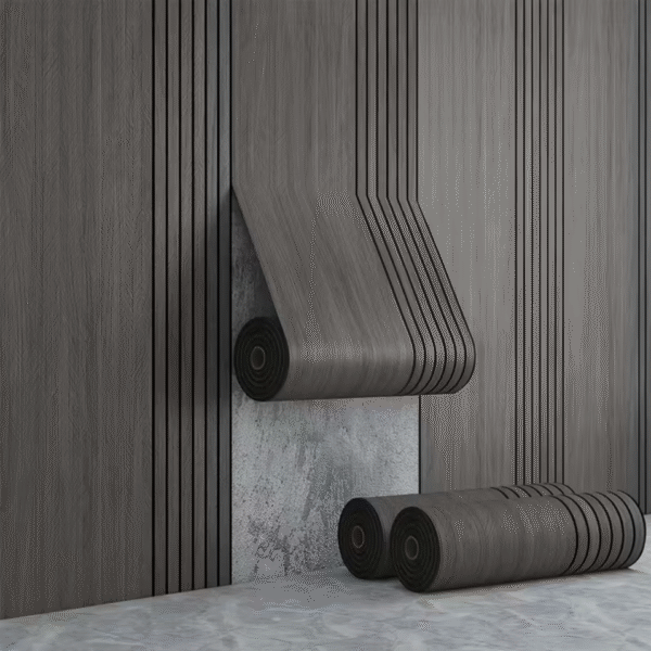 3D Black Wood Grain Wall Panel