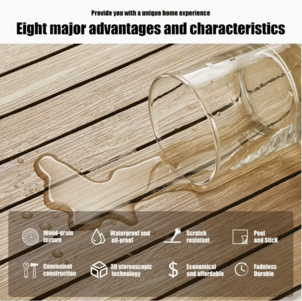 3D Black Wood Grain Wall Panel