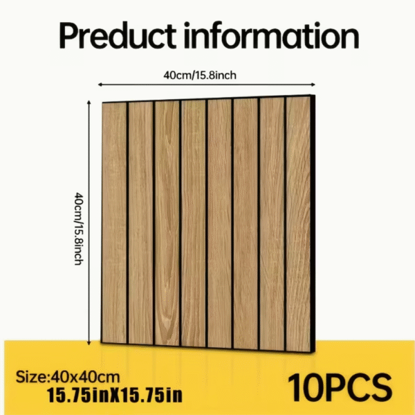 10pcs 3D Wood Grain Peel & Stick Wall Panels