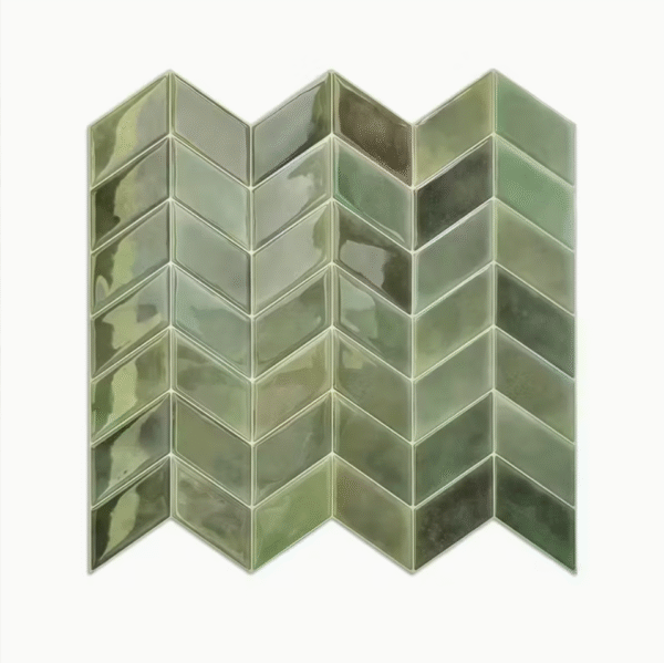 10pcs Green Fishbone Self Adhesive Wall Panels