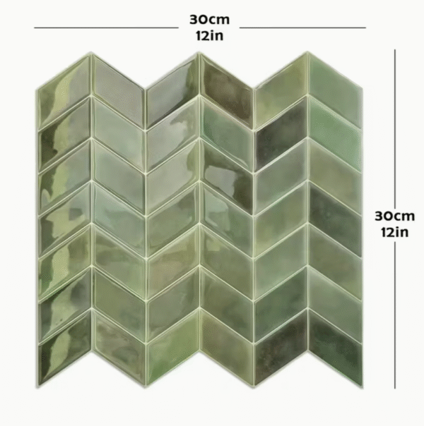 10pcs Green Fishbone Self Adhesive Wall Panels
