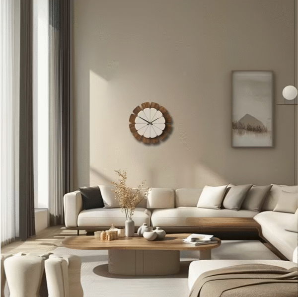 Vintage Wooden Round Wall Clock for Deco