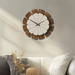 Vintage Wooden Round Wall Clock for Deco