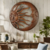Antique Bronze Sun Face Wall Decor