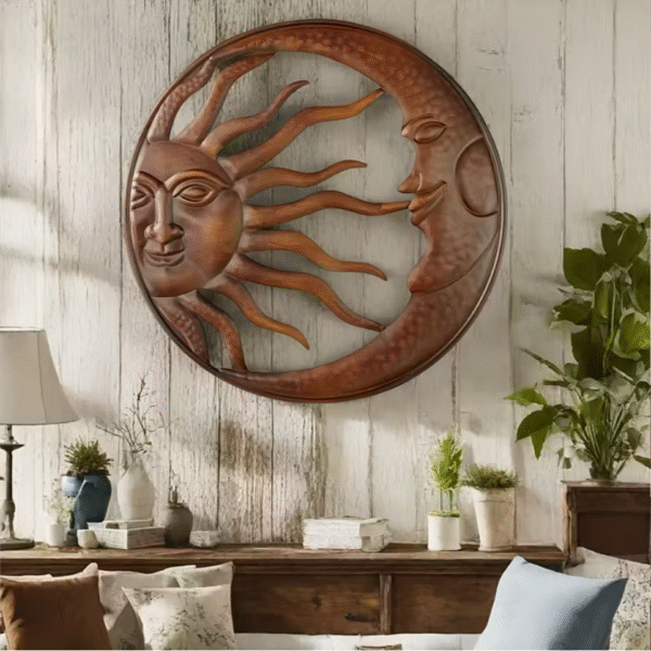 Antique Bronze Sun Face Wall Decor