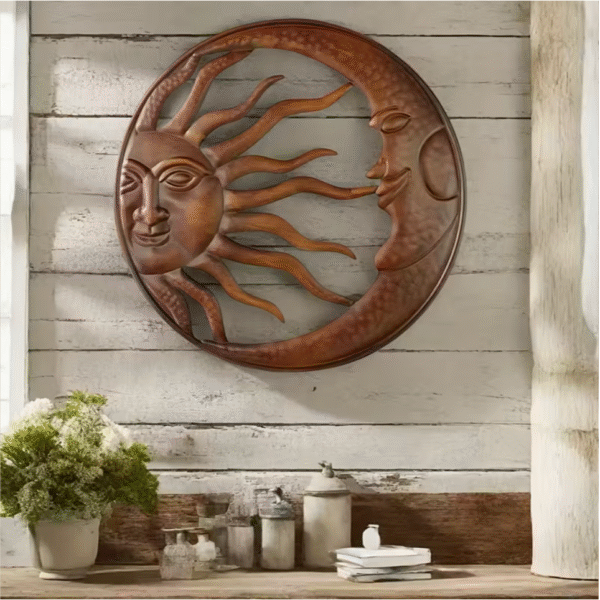Antique Bronze Sun Face Wall Decor
