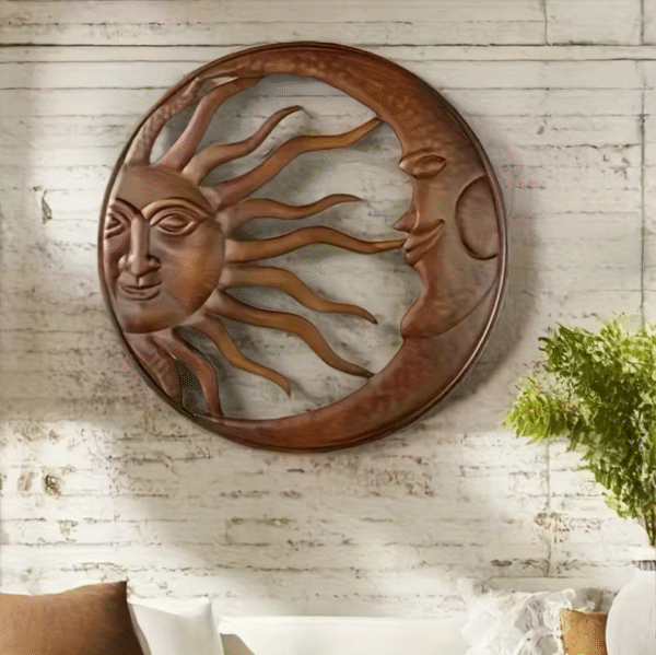 Antique Bronze Sun Face Wall Decor