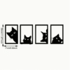 4 pcs Geometric Cat Silhouette Wall Art Set