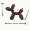 Minimalist Wood Grain Balloon Dog Resin Sculpture