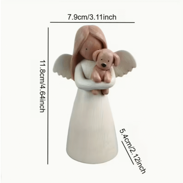 Angel and Puppy Resin Memorial Statue