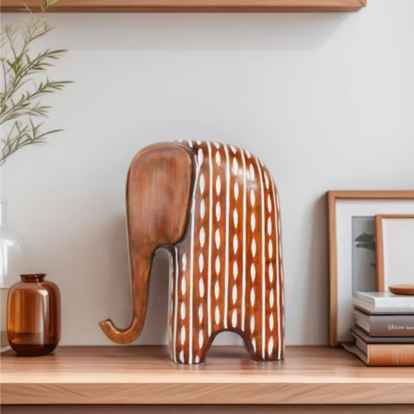 Elegant Abstract Resin Elephant Sculpture