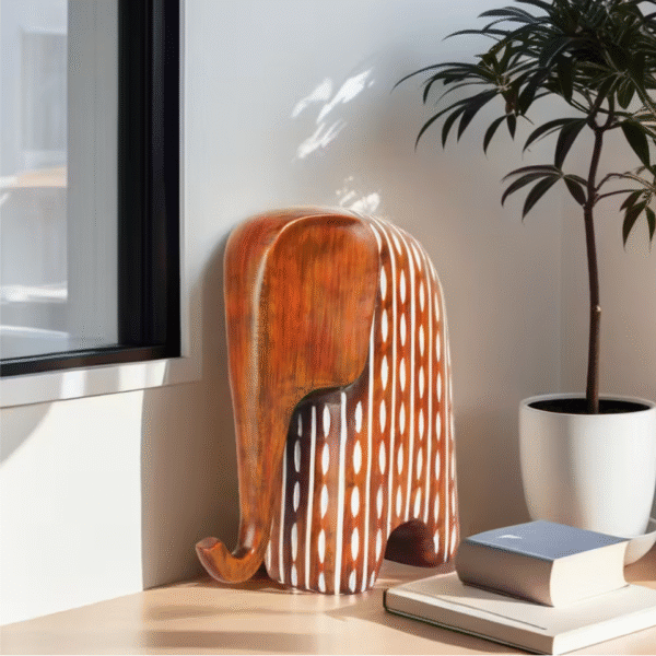 Elegant Abstract Resin Elephant Sculpture