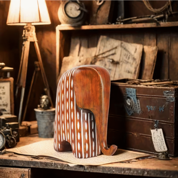 Elegant Abstract Resin Elephant Sculpture