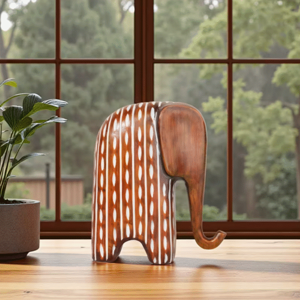 Elegant Abstract Resin Elephant Sculpture