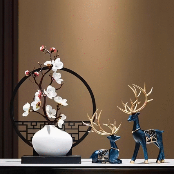 Elegant Resin Reindeer Figurines set