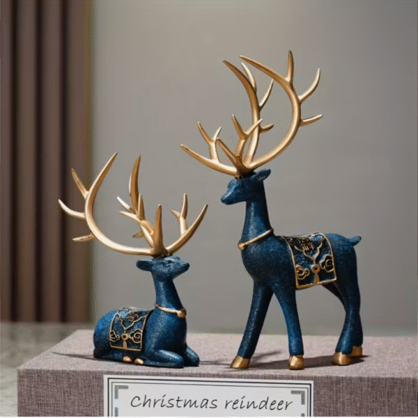 Elegant Resin Reindeer Figurines set