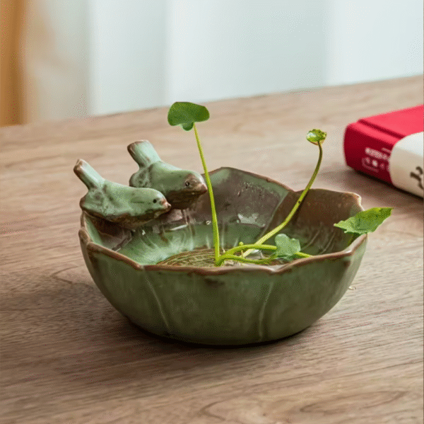 Vintage Ceramic Bird Figurine Planter