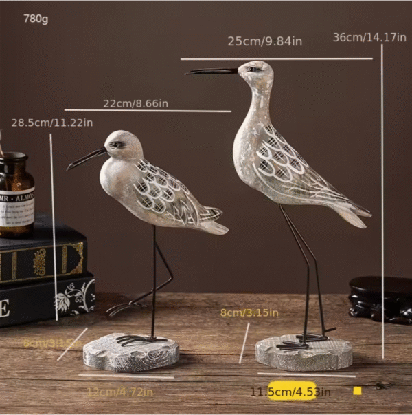 Hand Carved Wooden Seagull Decor set