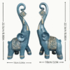 Abstract Blue Elephant Statue set