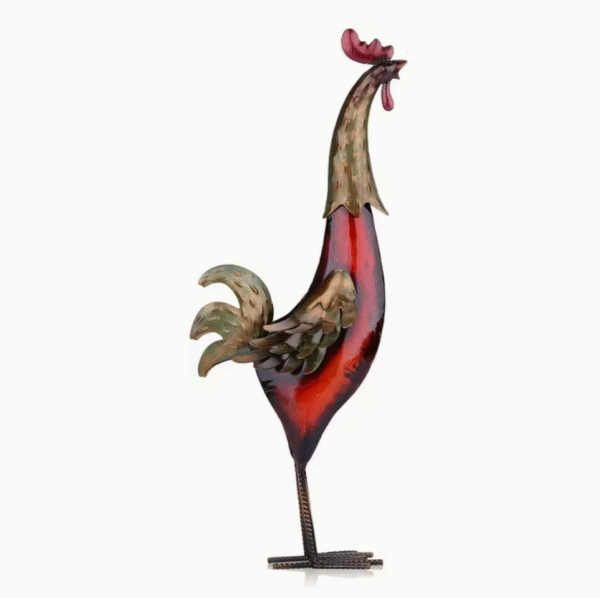 Handmade Metal Iron Rooster Sculpture