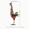 Handmade Metal Iron Rooster Sculpture