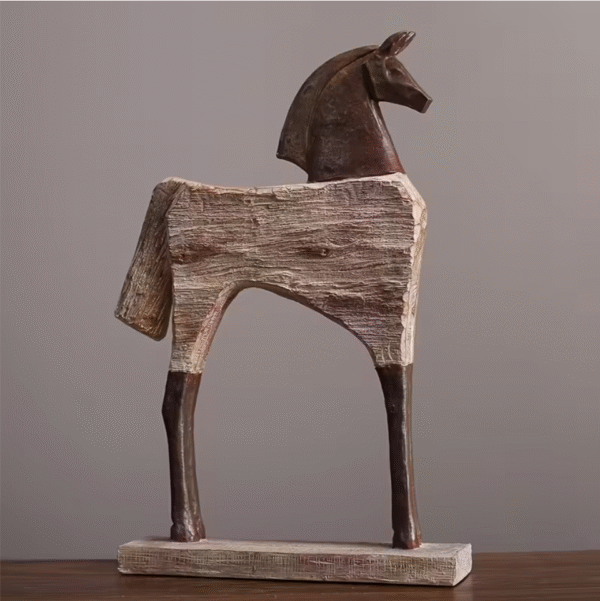 Vintage Horse and Bull Resin Figurines