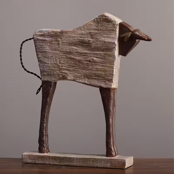 Vintage Horse and Bull Resin Figurines