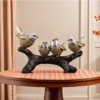 Nordic Bird Figurines on Branch