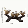 Nordic Bird Figurines on Branch
