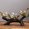 Nordic Bird Figurines on Branch