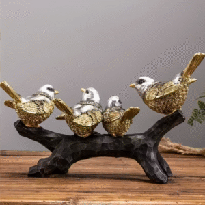 Nordic Bird Figurines on Branch