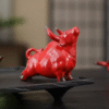 Single Red Ceramic Bull Figurine