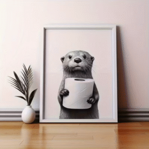 Modern Otter Paper Canvas Unframed Poster