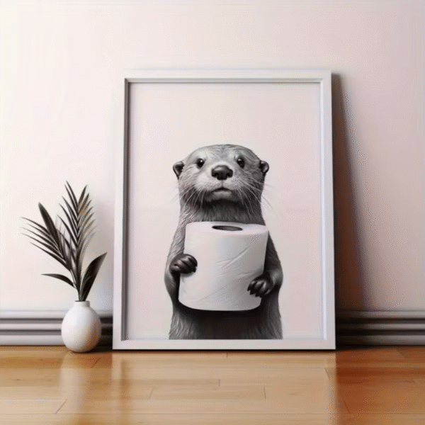 Modern Otter Paper Canvas Unframed Poster