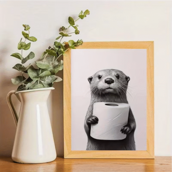 Modern Otter Paper Canvas Unframed Poster