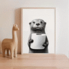 Modern Otter Paper Canvas Unframed Poster