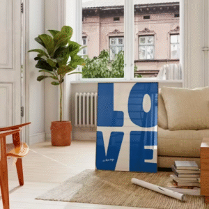 Chic Blue Love Canvas Wall Art