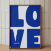 Chic Blue Love Canvas Wall Art