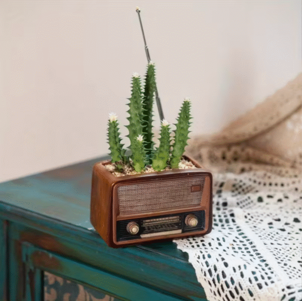 Vintage Radio Design Planter
