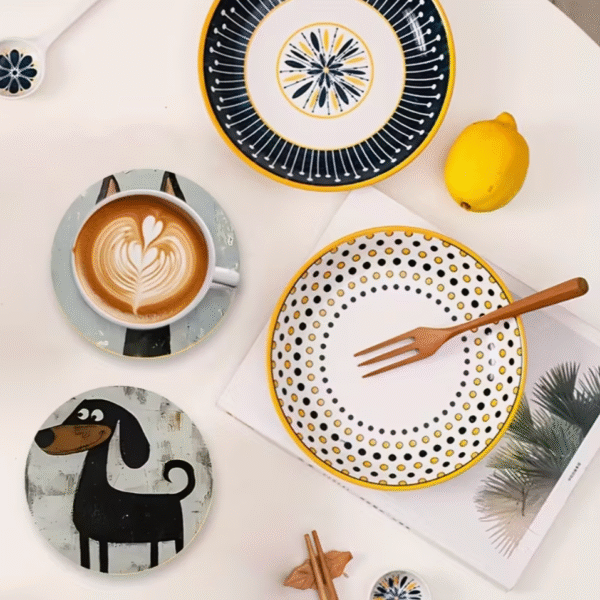 6 pcs Cute Dog Wooden Coasters