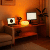 Modern Orange Donut Table Lamp