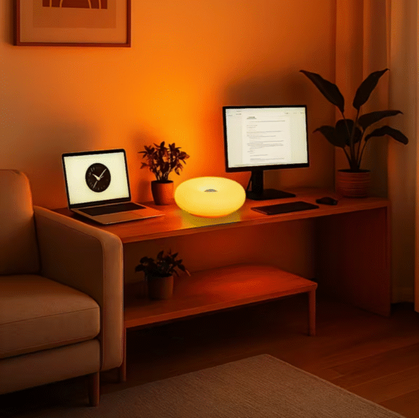 Modern Orange Donut Table Lamp